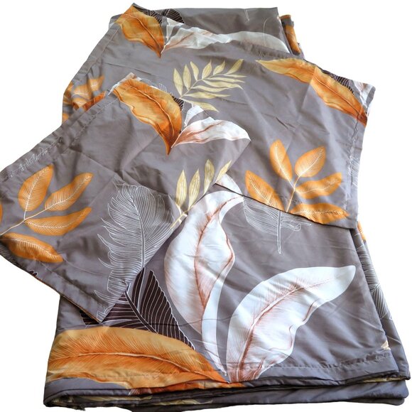 Queen Duvet Cover Set 90 x 88 Reversable 2 Shams Multicolor Tropical New - Picture 2 of 11